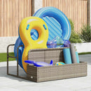 float opbevaring ved poolen 110x100x57 cm polyrattan lysegrå