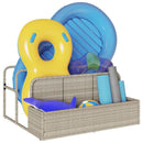 float opbevaring ved poolen 110x100x57 cm polyrattan lysegrå