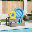 float opbevaring ved poolen 110x100x57 cm polyrattan lysegrå