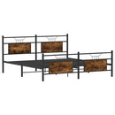 sengeramme uden madras 160x200 cm metal røget egetræsfarve