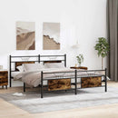 sengeramme uden madras 160x200 cm metal røget egetræsfarve