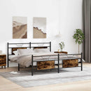 sengeramme uden madras 183x213 cm metal røget egetræsfarve