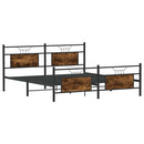 sengeramme uden madras 183x213 cm metal røget egetræsfarve