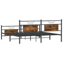 sengeramme uden madras 183x213 cm metal røget egetræsfarve
