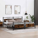 sengeramme uden madras 193x203 cm metal røget egetræsfarve