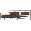 sengeramme uden madras 193x203 cm metal røget egetræsfarve