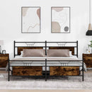 sengeramme uden madras 193x203 cm metal røget egetræsfarve