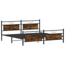 sengeramme uden madras 200x200 cm metal røget egetræsfarve