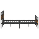 sengeramme uden madras 200x200 cm metal røget egetræsfarve