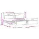 sengeramme uden madras 193x203 cm metal sonoma-eg