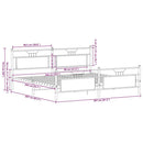 sengeramme uden madras 200x200 cm metal sonoma-eg