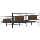 sengeramme uden madras 180x200 cm metal brun egetræsfarve
