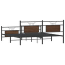 sengeramme uden madras 183x213 cm metal brun egetræsfarve