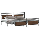 sengeramme uden madras 193x203 cm metal brun egetræsfarve