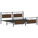 sengeramme uden madras 193x203 cm metal brun egetræsfarve