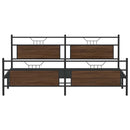 sengeramme uden madras 193x203 cm metal brun egetræsfarve