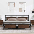 sengeramme uden madras 193x203 cm metal brun egetræsfarve