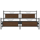 sengeramme uden madras 200x200 cm metal brun egetræsfarve