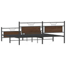 sengeramme uden madras 200x200 cm metal brun egetræsfarve