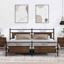 sengeramme uden madras 200x200 cm metal brun egetræsfarve