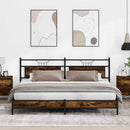sengeramme uden madras 193x203 cm metal røget egetræsfarve