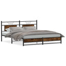 sengeramme uden madras 183x213 cm metal røget egetræsfarve