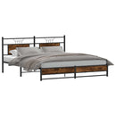 sengeramme uden madras 183x213 cm metal røget egetræsfarve