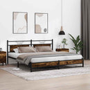 sengeramme uden madras 193x203 cm metal røget egetræsfarve