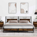 sengeramme uden madras 193x203 cm metal røget egetræsfarve