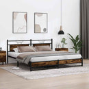 sengeramme uden madras 200x200 cm metal røget egetræsfarve