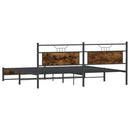 sengeramme uden madras 200x200 cm metal røget egetræsfarve