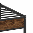 sengeramme uden madras 200x200 cm metal røget egetræsfarve