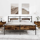 sengeramme uden madras 160x200 cm metal røget egetræsfarve