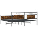 sengeramme uden madras 160x200 cm metal røget egetræsfarve