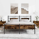 sengeramme uden madras 183x213 cm metal røget egetræsfarve