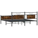 sengeramme uden madras 183x213 cm metal røget egetræsfarve