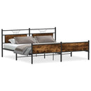 sengeramme uden madras 193x203 cm metal røget egetræsfarve