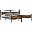sengeramme uden madras 193x203 cm metal røget egetræsfarve