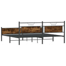 sengeramme uden madras 193x203 cm metal røget egetræsfarve