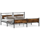 sengeramme uden madras 200x200 cm metal røget egetræsfarve