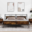 sengeramme uden madras 200x200 cm metal røget egetræsfarve