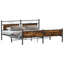 sengeramme uden madras 200x200 cm metal røget egetræsfarve