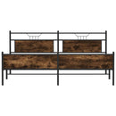 sengeramme uden madras 200x200 cm metal røget egetræsfarve