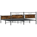sengeramme uden madras 200x200 cm metal røget egetræsfarve