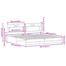 sengeramme uden madras 200x200 cm metal sonoma-eg