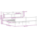 sengeramme uden madras 180x200 cm metal sonoma-eg