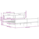 sengeramme uden madras 200x200 cm metal sonoma-eg
