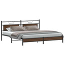 sengeramme uden madras 193x203 cm metal brun egetræsfarve