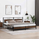 sengeramme uden madras 193x203 cm metal brun egetræsfarve