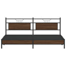 sengeramme uden madras 193x203 cm metal brun egetræsfarve